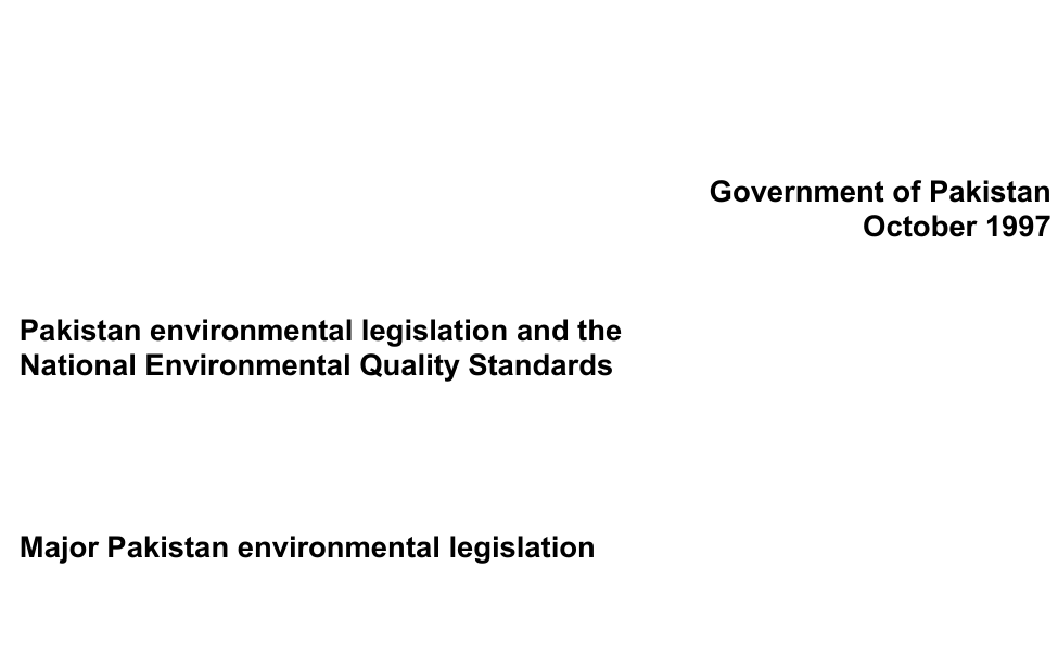 Cover image for National Environmental Legislation and National Environment Quality Standards