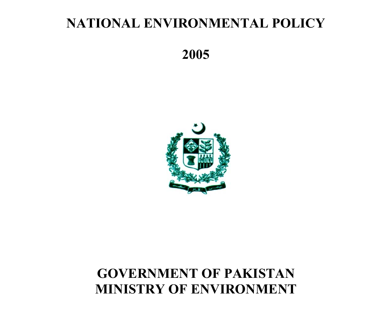 Cover image for National Environment Policy 2005